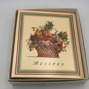 NWT Vintage Hallmark Add Your Own Recipe Binder with Fruit Basket Design